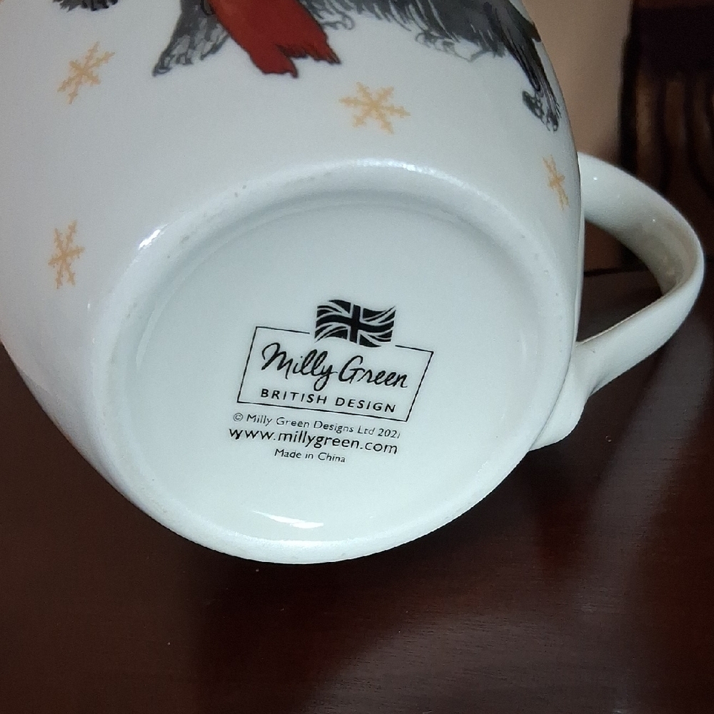 Santa Paws Scottish Terrier Holiday Mug By Milly Green. British Design. Ex Cond. - Picture 7 of 12